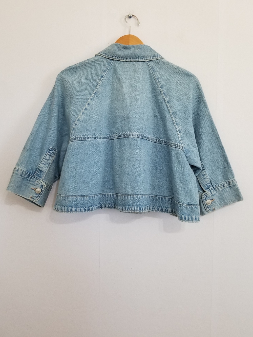 Zara Light Blue Boxy Cropped Denim Jacket - Picture 3 of 8